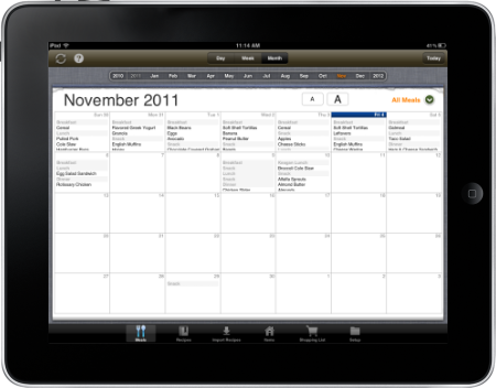 iPad Meal Planning